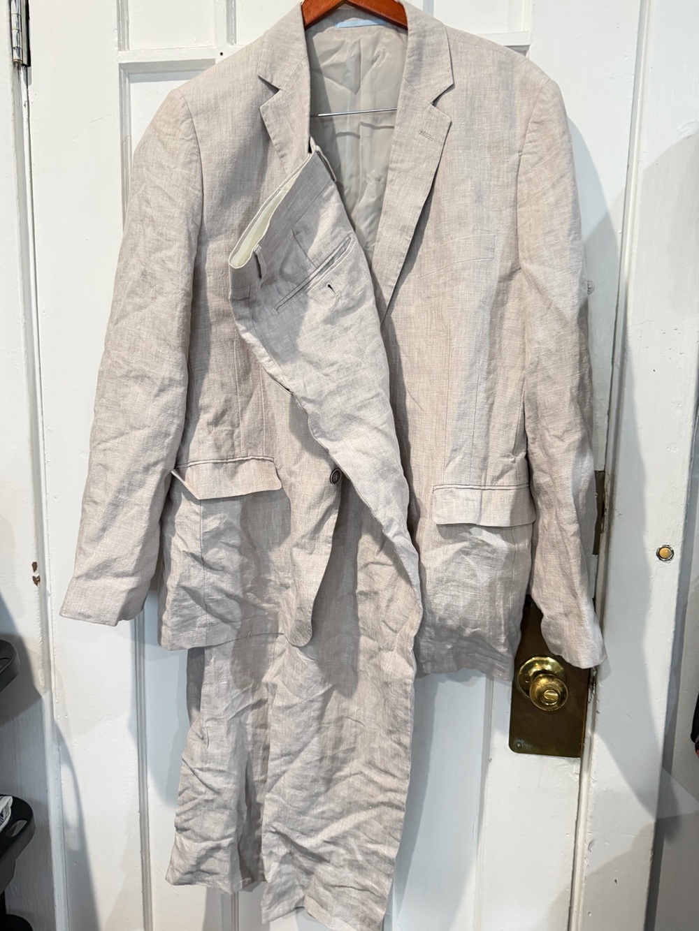 Men's Light Beige Linen Blazer - Classic Tailored Jacket Made in Italy